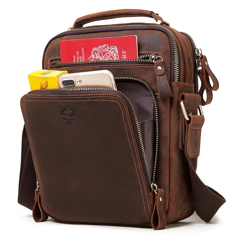 Sac bandoulière homme en cuir véritable