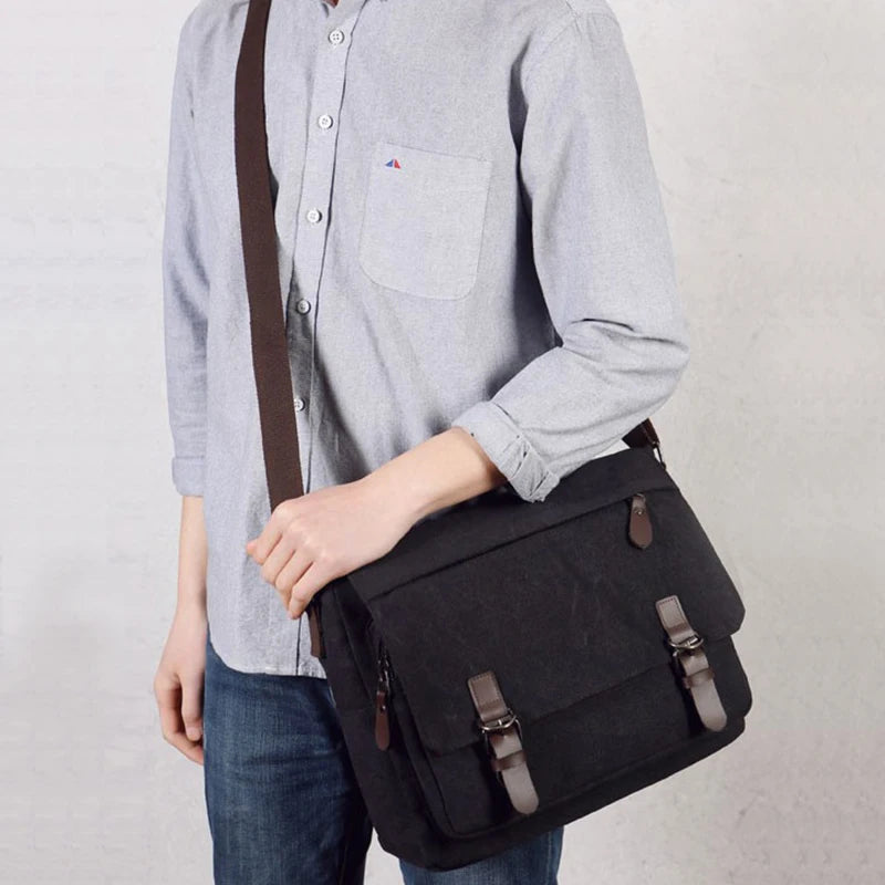 Sac bandoulière homme en toile pour ordinateur
