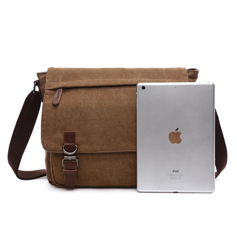 Sac bandoulière homme en toile pour ordinateur