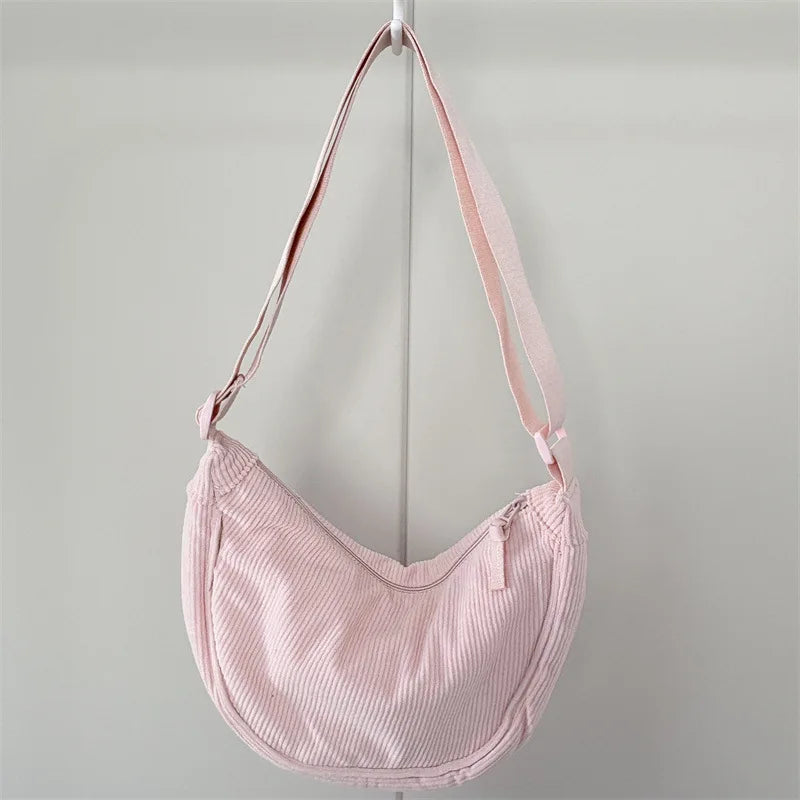 Sac hobo en velours côtelé