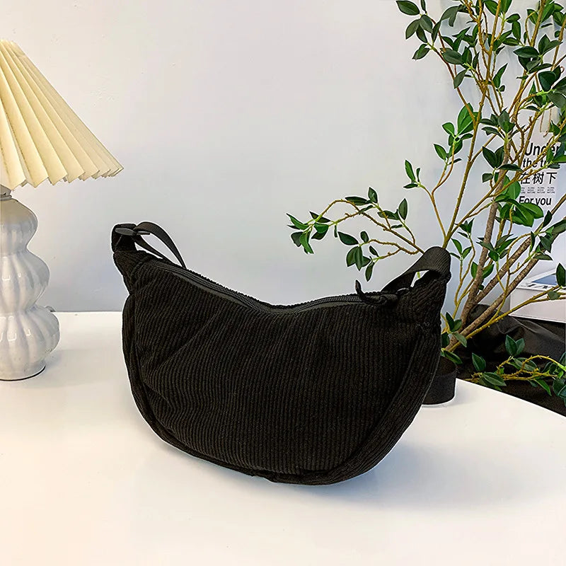 Sac hobo en velours côtelé