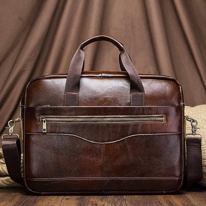 Sac ordinateur homme en cuir véritable