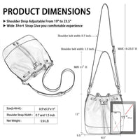Sac seau femme en cuir plissé