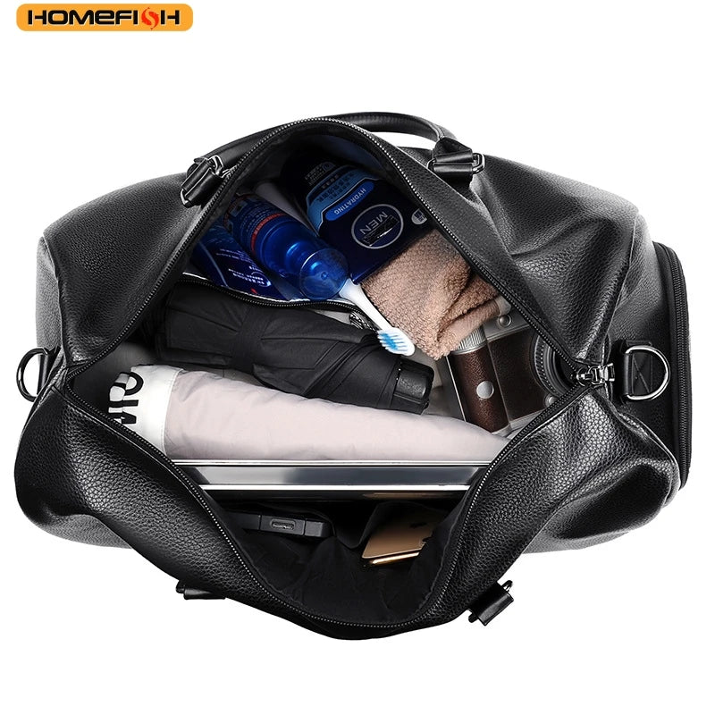 Sac de voyage moto en simili cuir