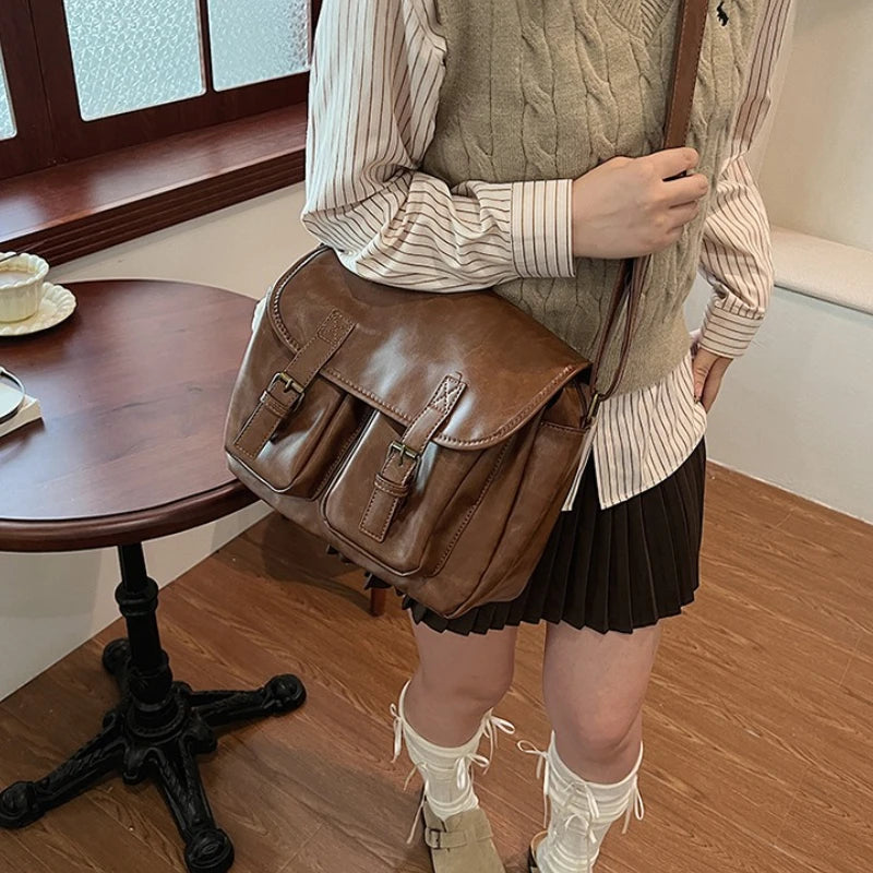 Sac bandoulière femme à double fermeture