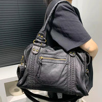 Sac bandoulière femme en cuir lavé