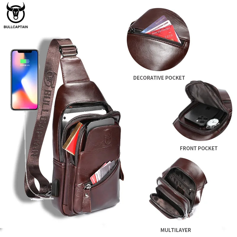 Sacoche homme en cuir véritable