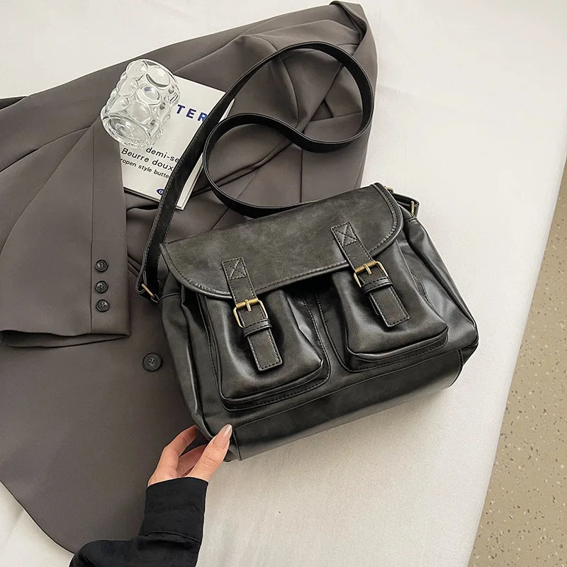 Sac bandoulière femme à double fermeture