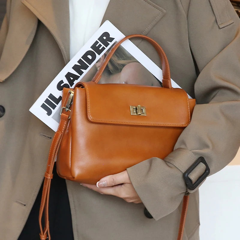 Sac à main femme compact en cuir ciré