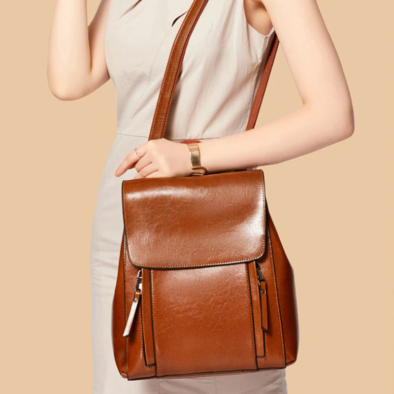 Sac à dos femme en cuir véritable