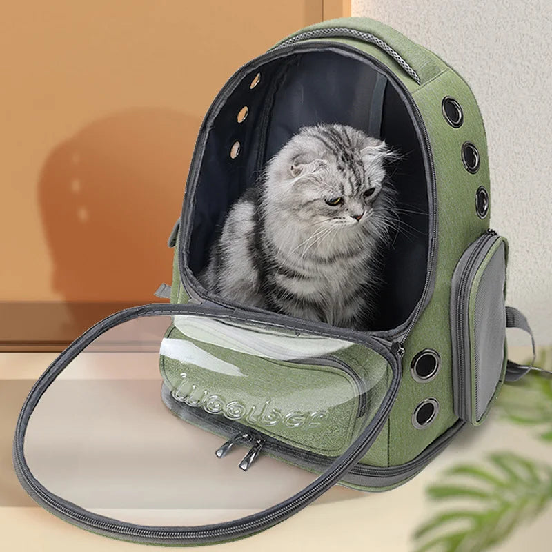 Sac de transport chat transparent