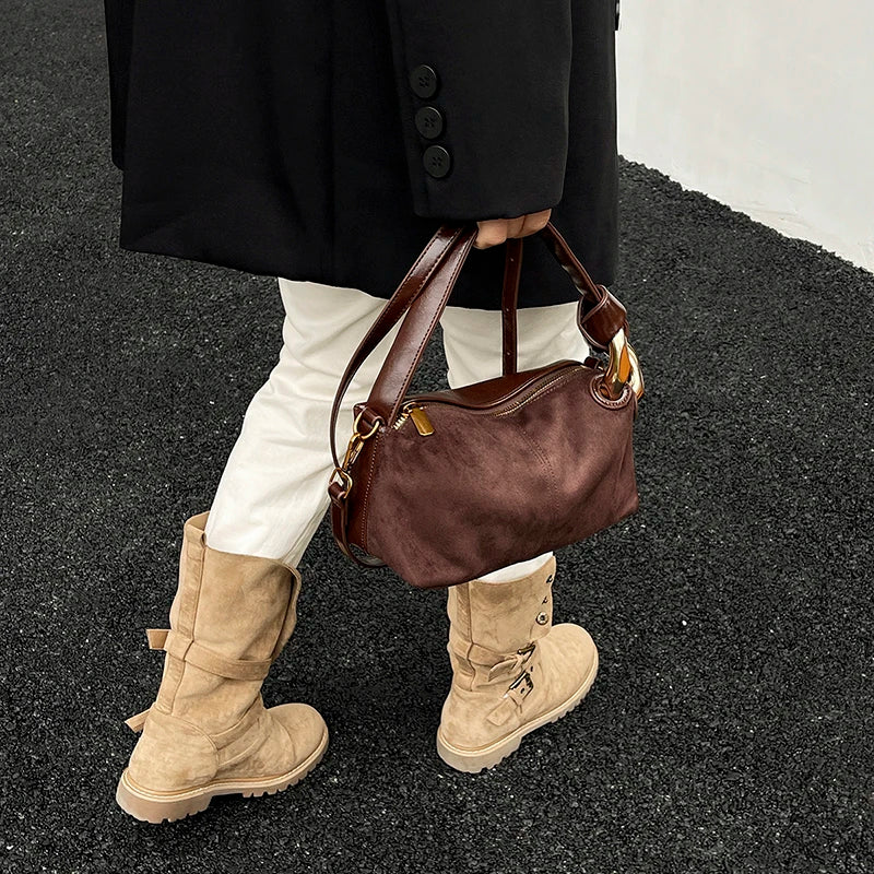Petit sac à main femme en faux daim
