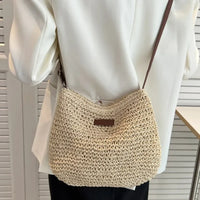 Sac bandoulière de plage en paille
