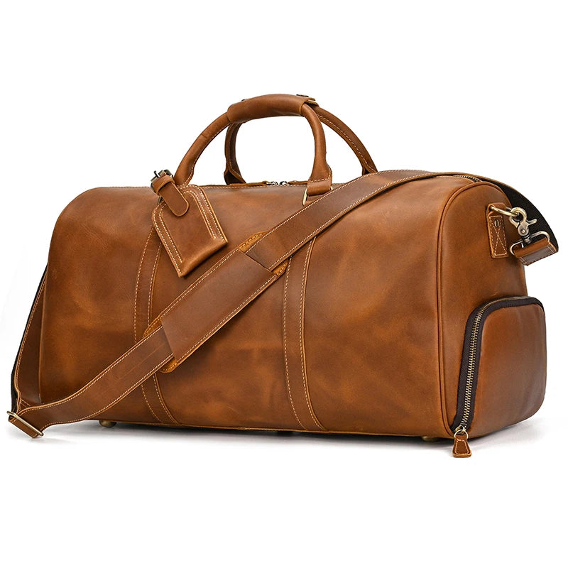 Sac de voyage week-end en cuir véritable