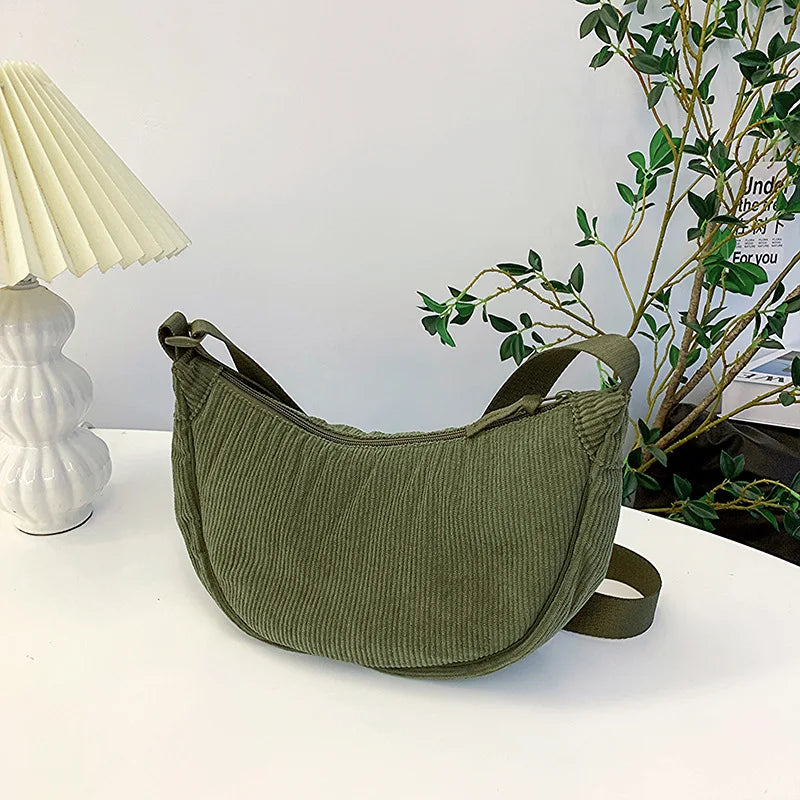 Sac hobo en velours côtelé