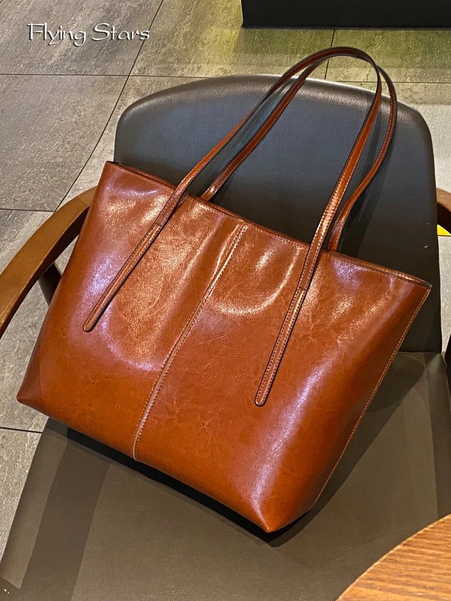 Sac cabas femme en cuir véritable zippé