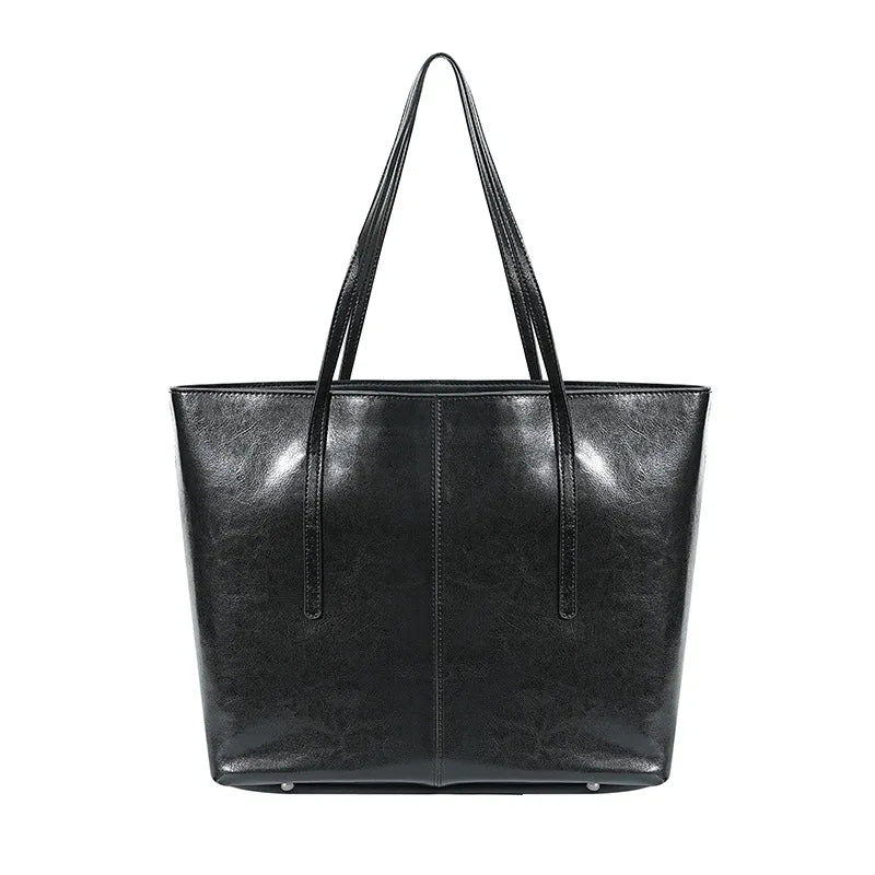 Sac cabas femme en cuir véritable zippé