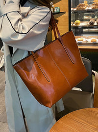 Sac cabas femme en cuir véritable zippé
