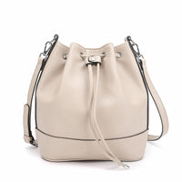 Sac seau femme en cuir plissé
