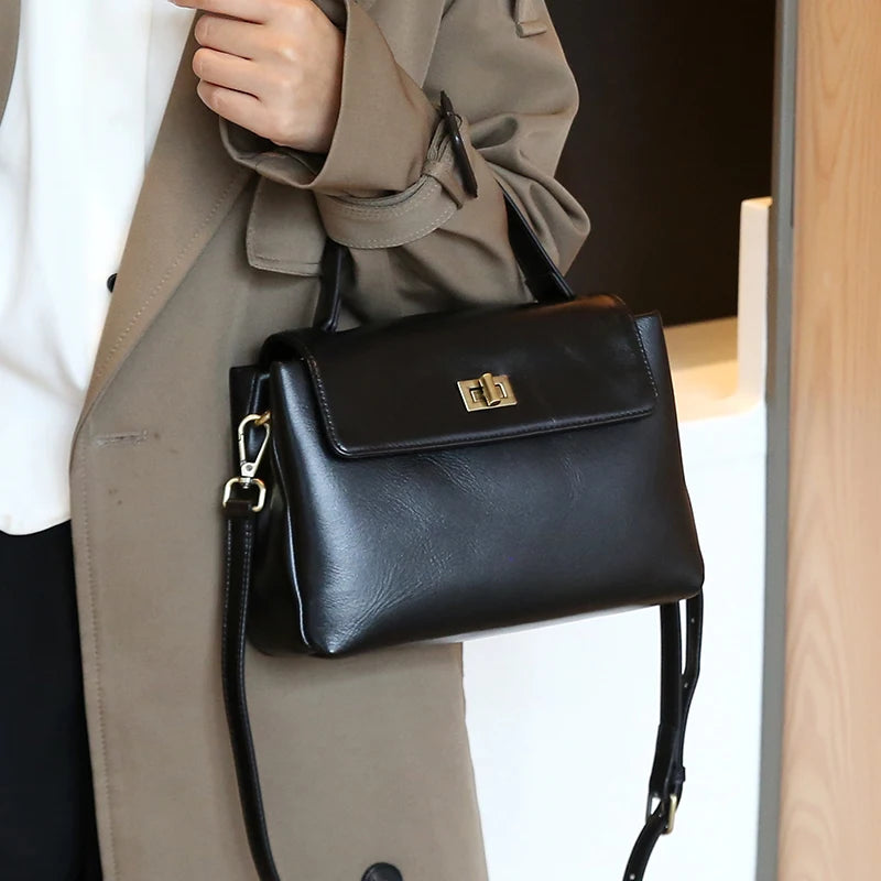 Sac à main femme compact en cuir ciré