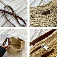 Sac bandoulière de plage en paille