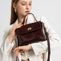 Sac à main femme compact en cuir ciré