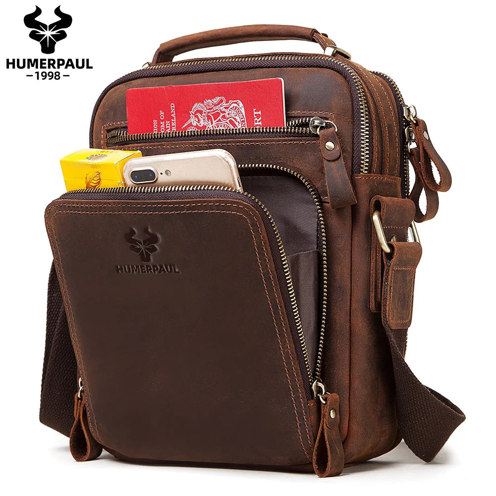 Sac bandoulière homme en cuir véritable