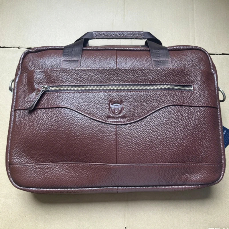 Sac ordinateur homme en cuir à bandoulière réglable
