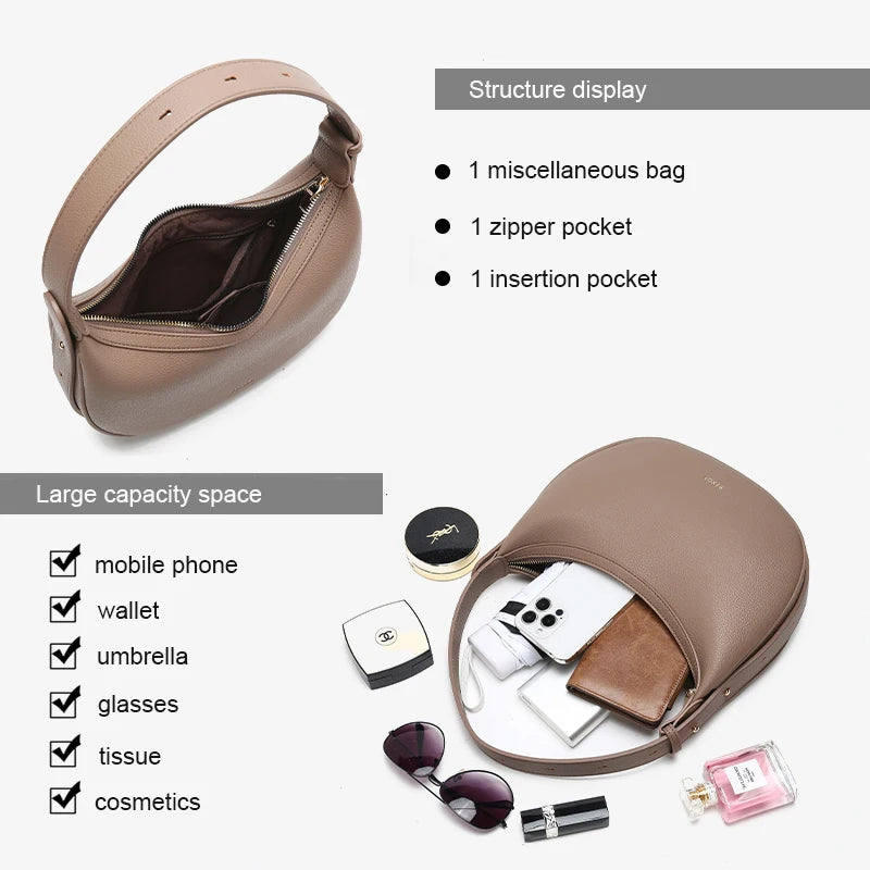 Sac demi-lune femme en simili cuir