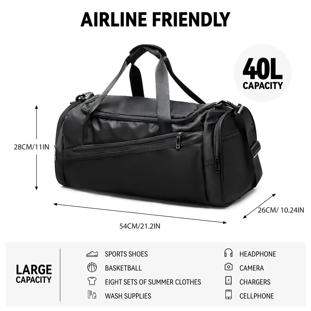 Sac de sport pliable