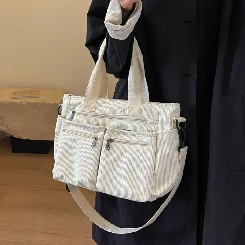 Sac bandoulière femme en velours côtelé