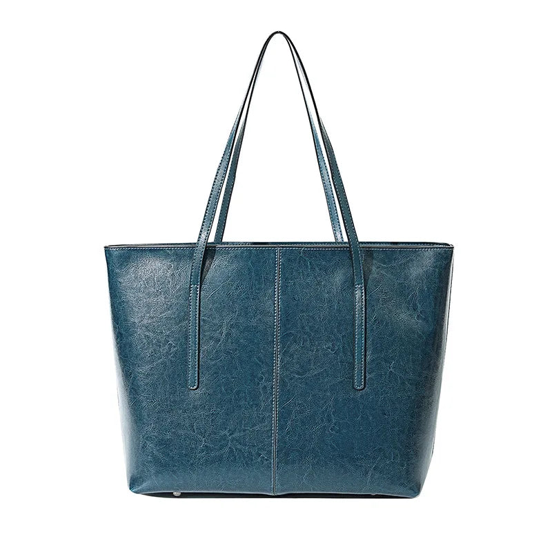 Sac cabas femme en cuir véritable zippé