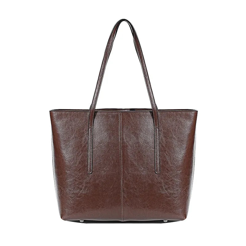 Sac cabas femme en cuir véritable zippé