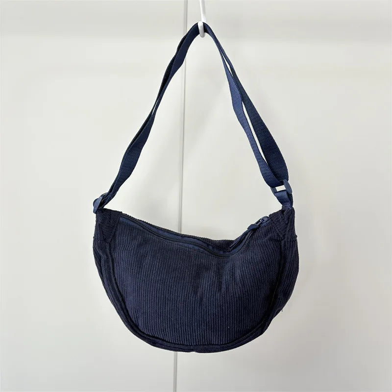 Sac hobo en velours côtelé