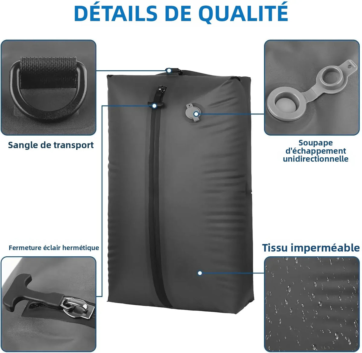 Sac sous vide de voyage pour camping