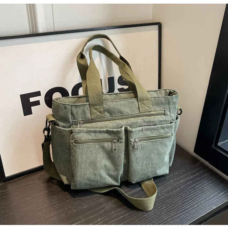 Sac bandoulière femme en velours côtelé