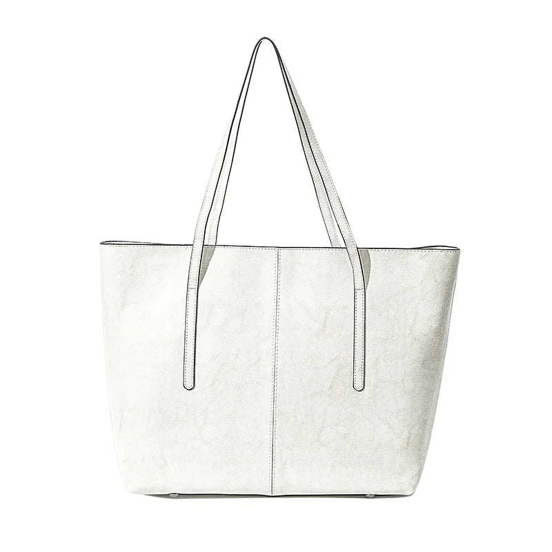 Sac cabas femme en cuir véritable zippé