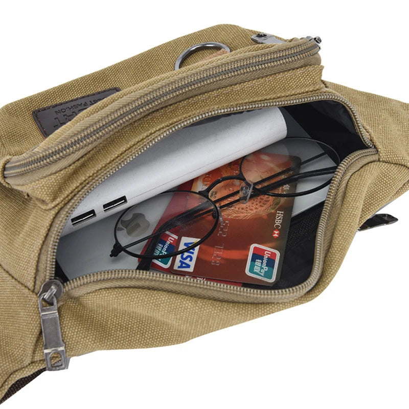Sac banane homme en toile