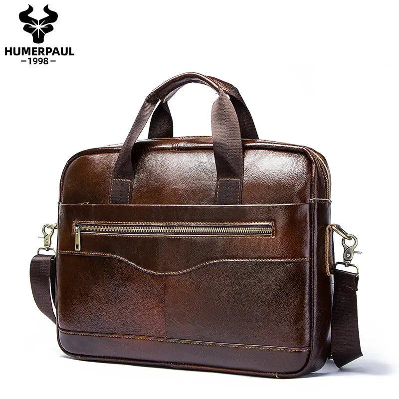 Sac ordinateur homme en cuir véritable