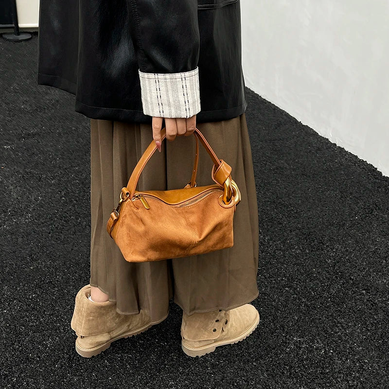 Petit sac à main femme en faux daim