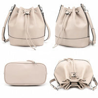 Sac seau femme en cuir plissé