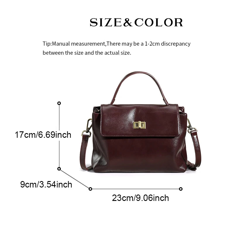 Sac à main femme compact en cuir ciré