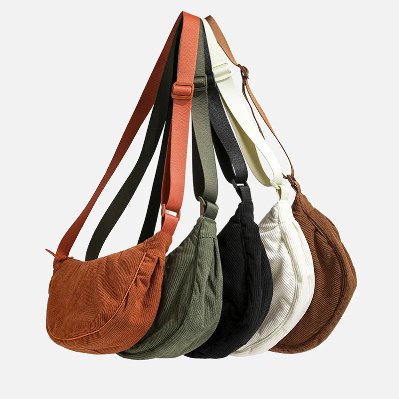 Sac hobo en velours côtelé