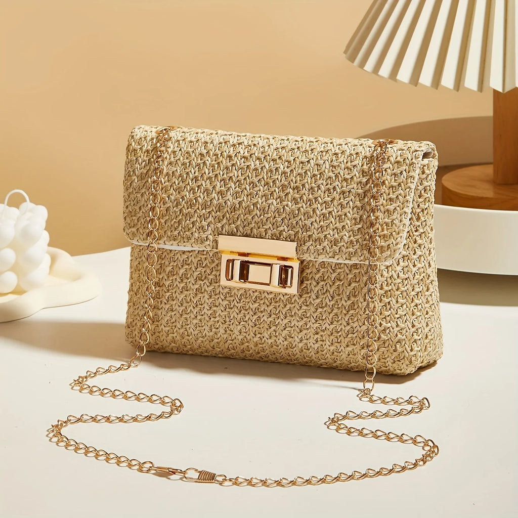 Sac bandoulière en paille tressée
