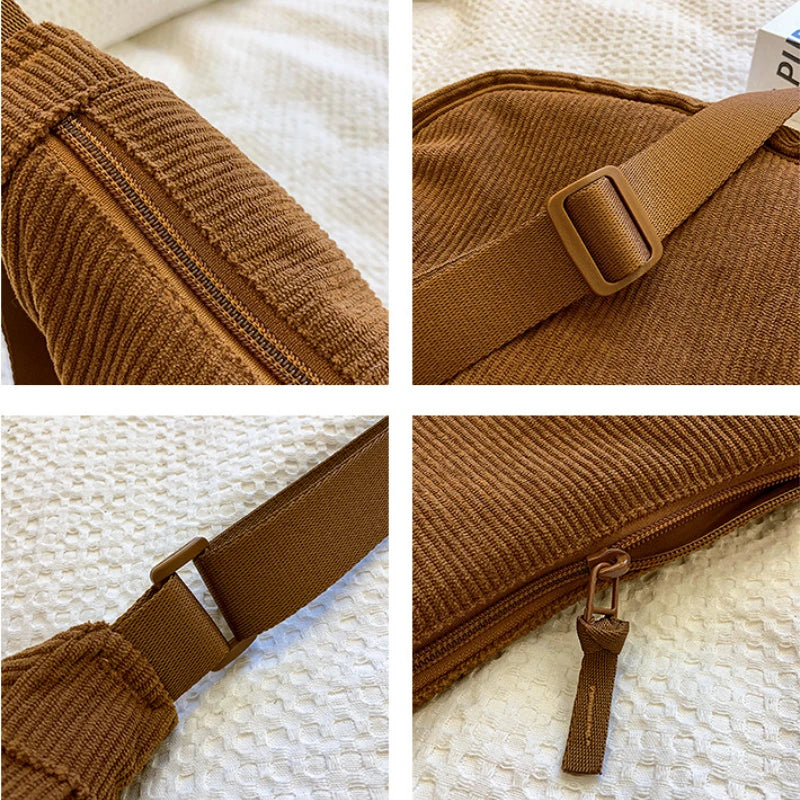 Sac hobo en velours côtelé