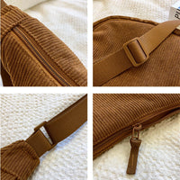 Sac hobo en velours côtelé