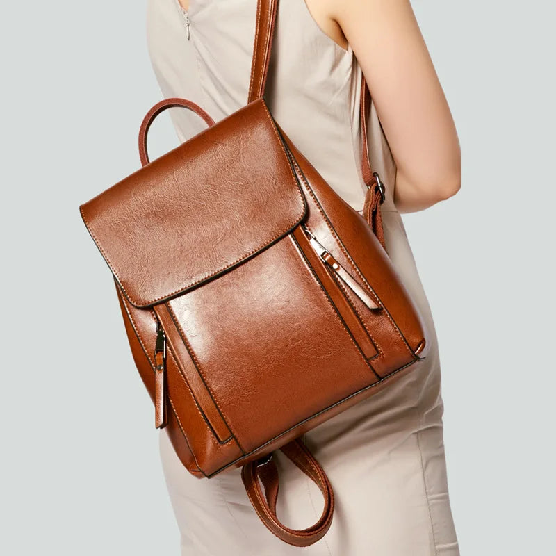 Sac à dos femme en cuir véritable