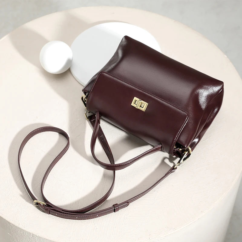 Sac à main femme compact en cuir ciré