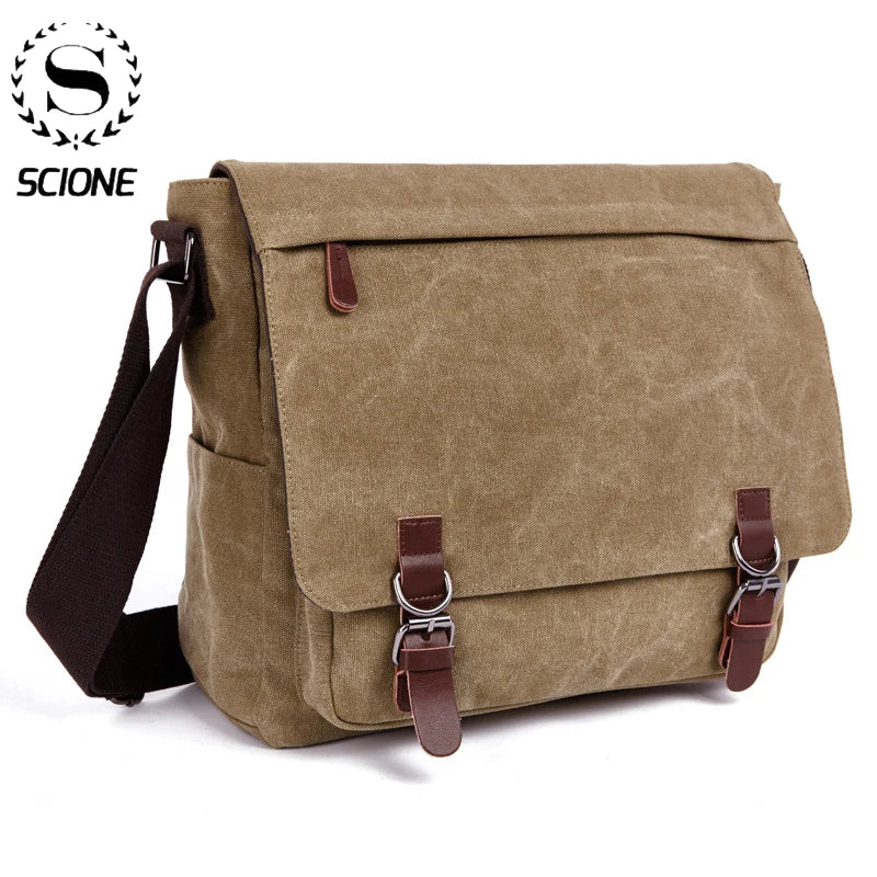 Sac bandoulière homme en toile pour ordinateur
