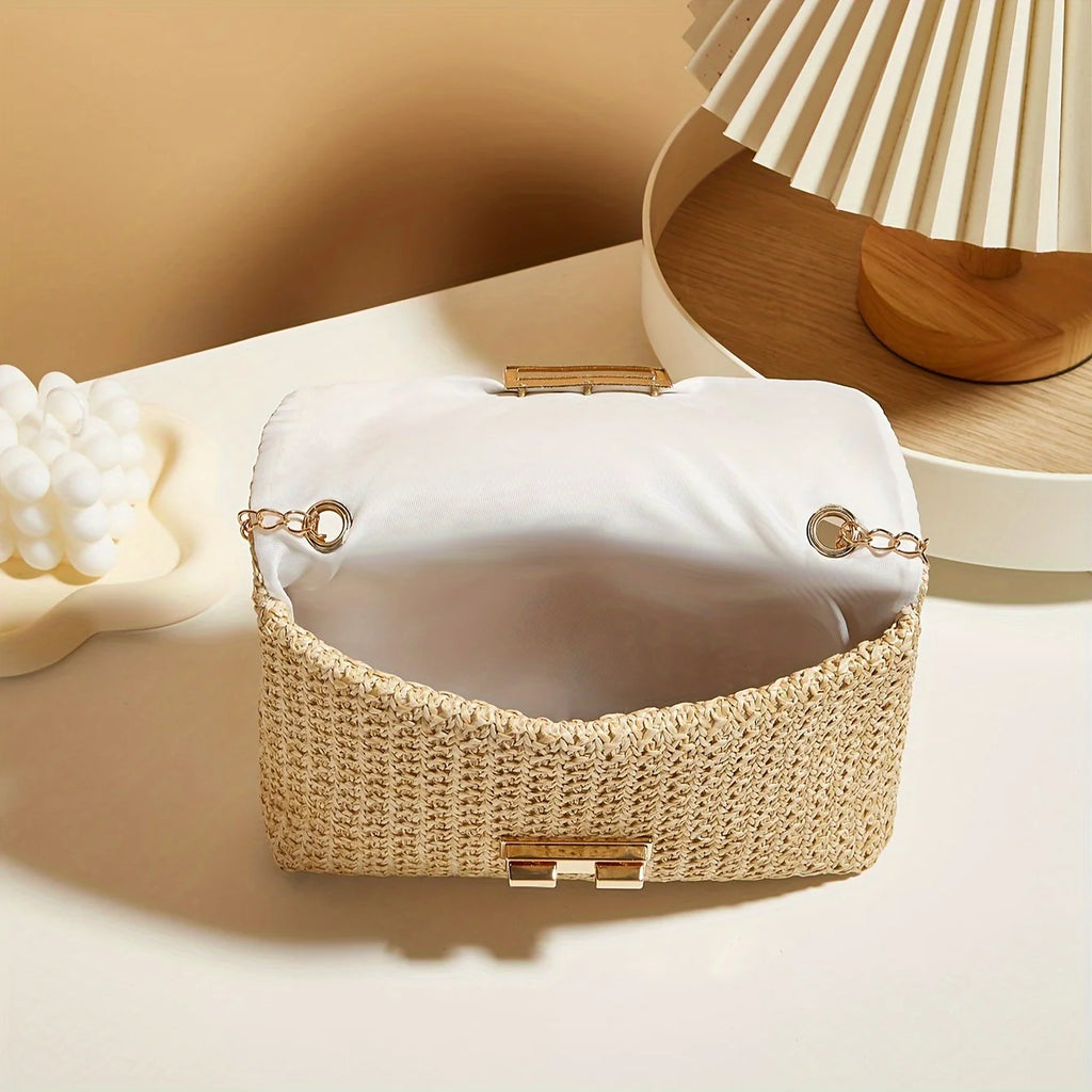 Sac bandoulière en paille tressée